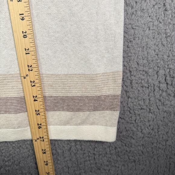 Abercrombie & Fitch Shirt Mens L Beige Sweater Polo Button Collared Striped - Picture 8 of 9